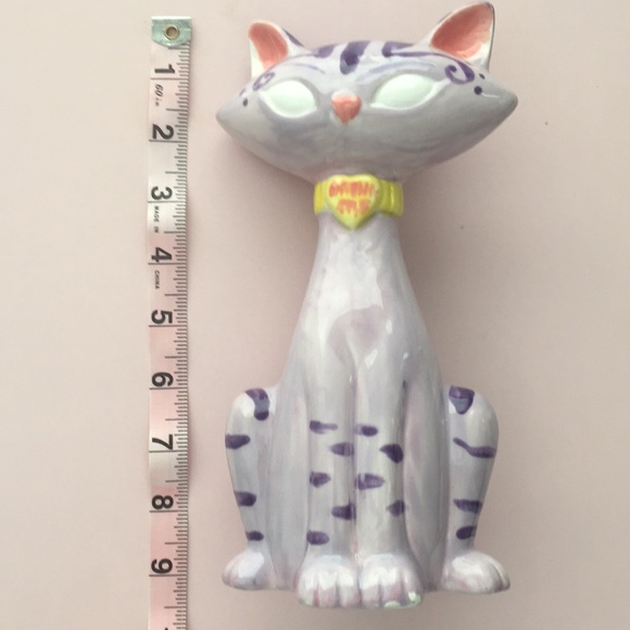 Purple Cat Ceramic Sculpture - Picture 5 of 8